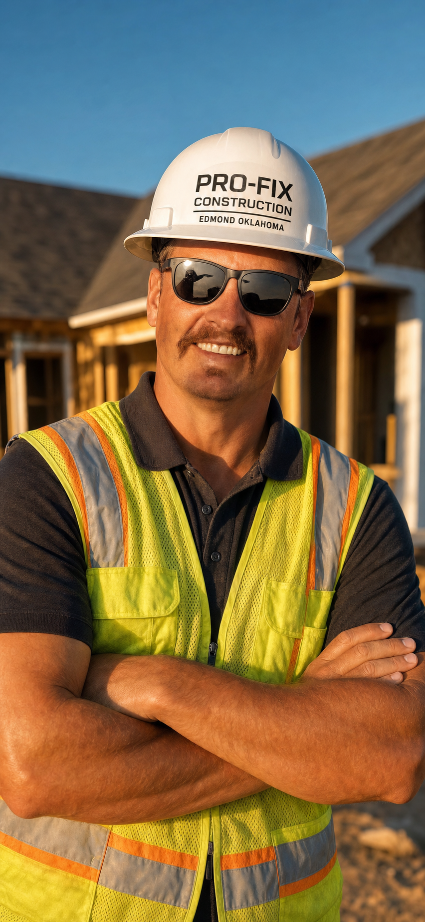 Chris Mann, owner of Pro-Fix Construction, on an Edmond, Oklahoma job site