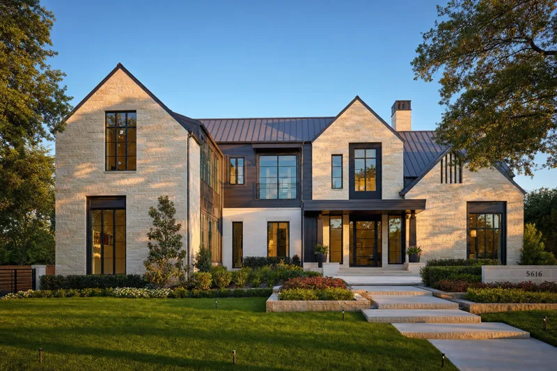 Luxury custom home with limestone facade in Edmond, Oklahoma